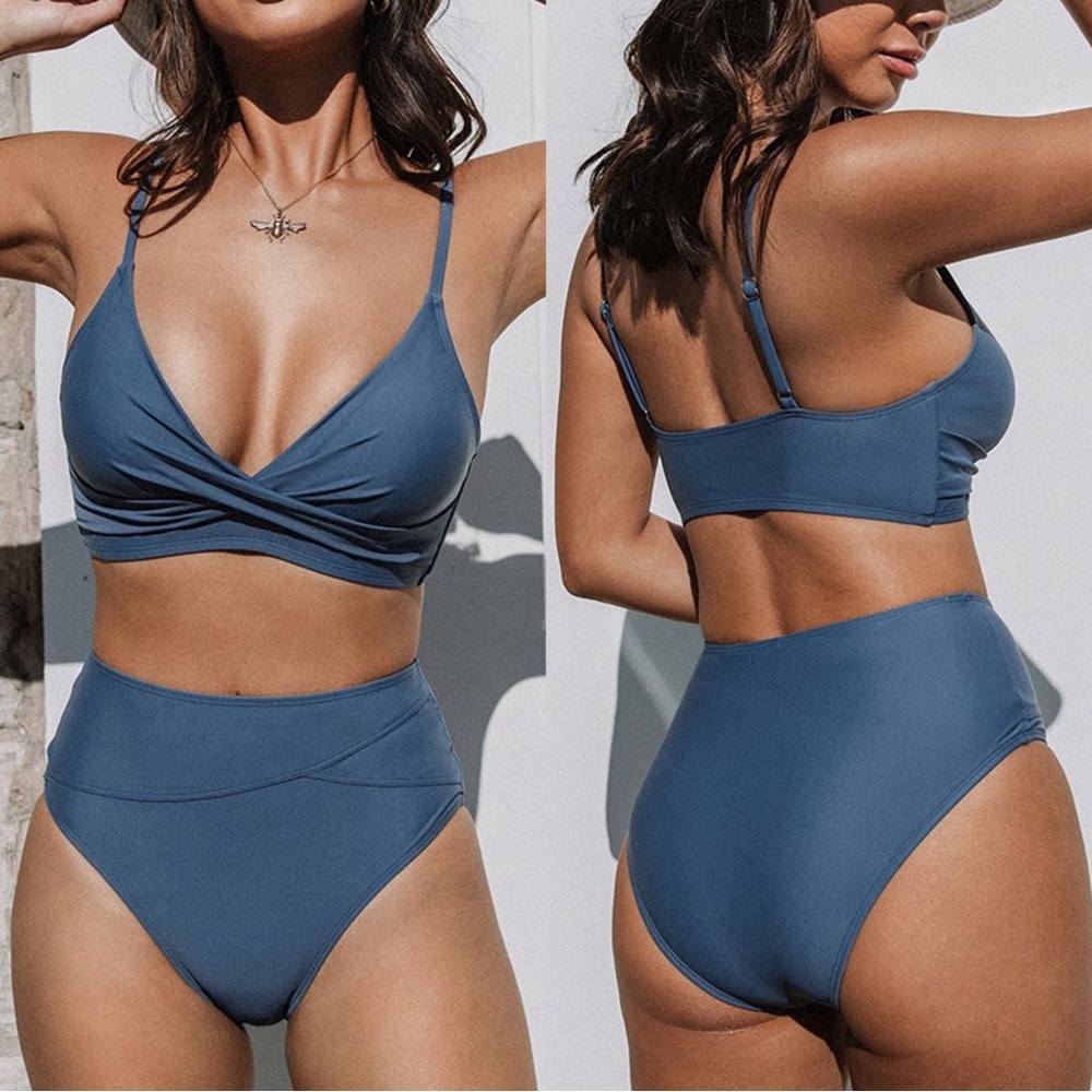 NWT Blue Marsala High Rise Sexy Bikini Set Size XS Bathing Suit